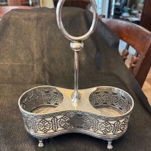 Hallmarked Beautiful Wine bottle Caddy-NICE